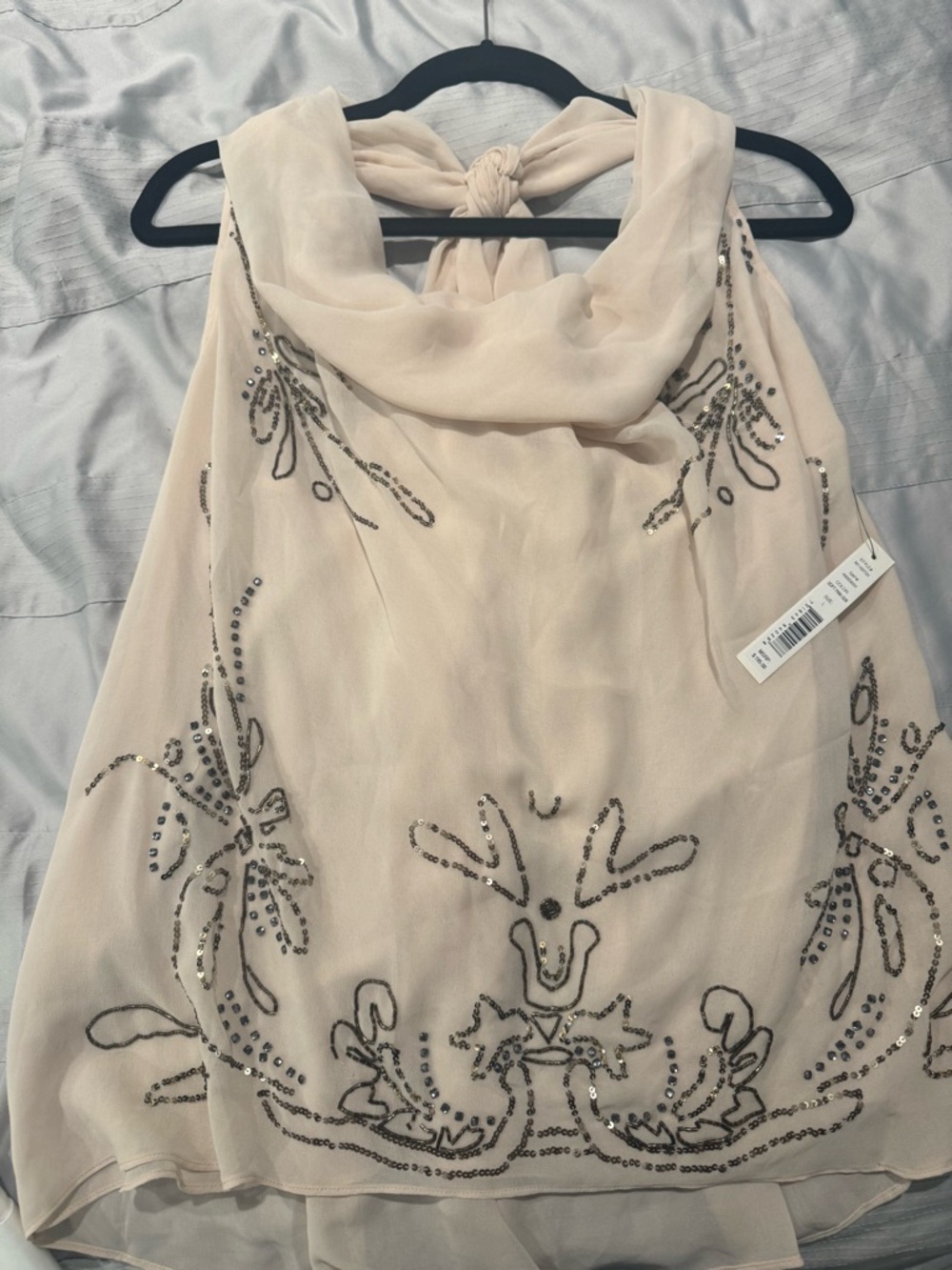 Robbi & Nikki Cream Embellished  Top